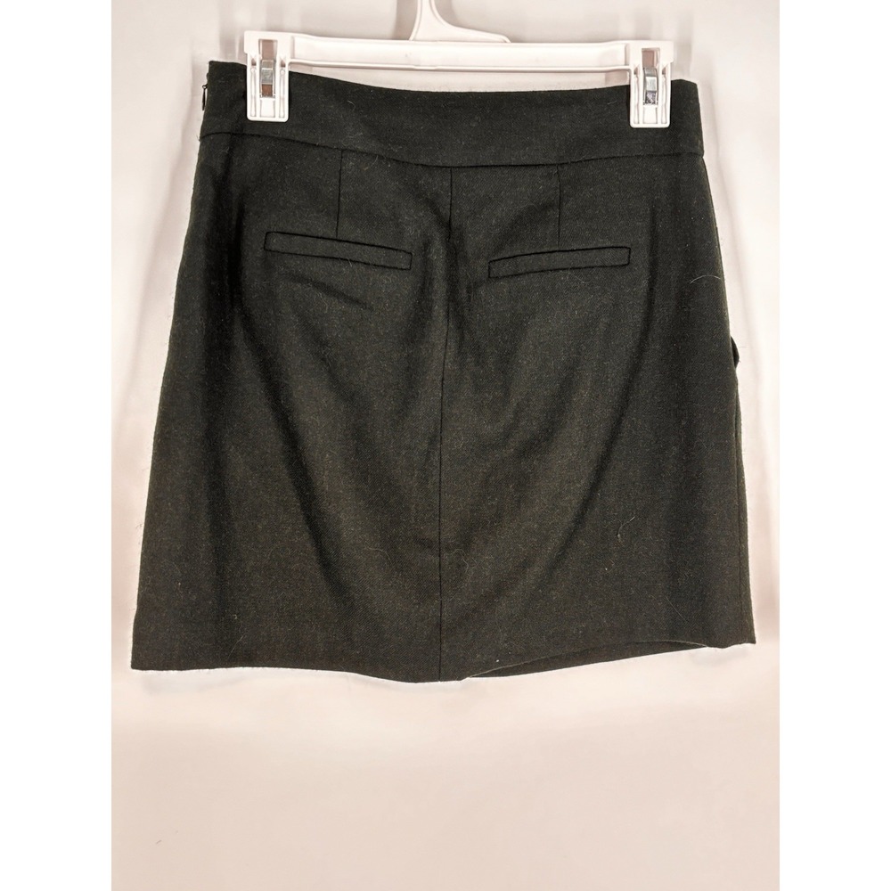 Banana Republic Womens Wool Mini Skirt Sz 2 Military Preppy Twee Academia Ivy - Picture 9 of 12